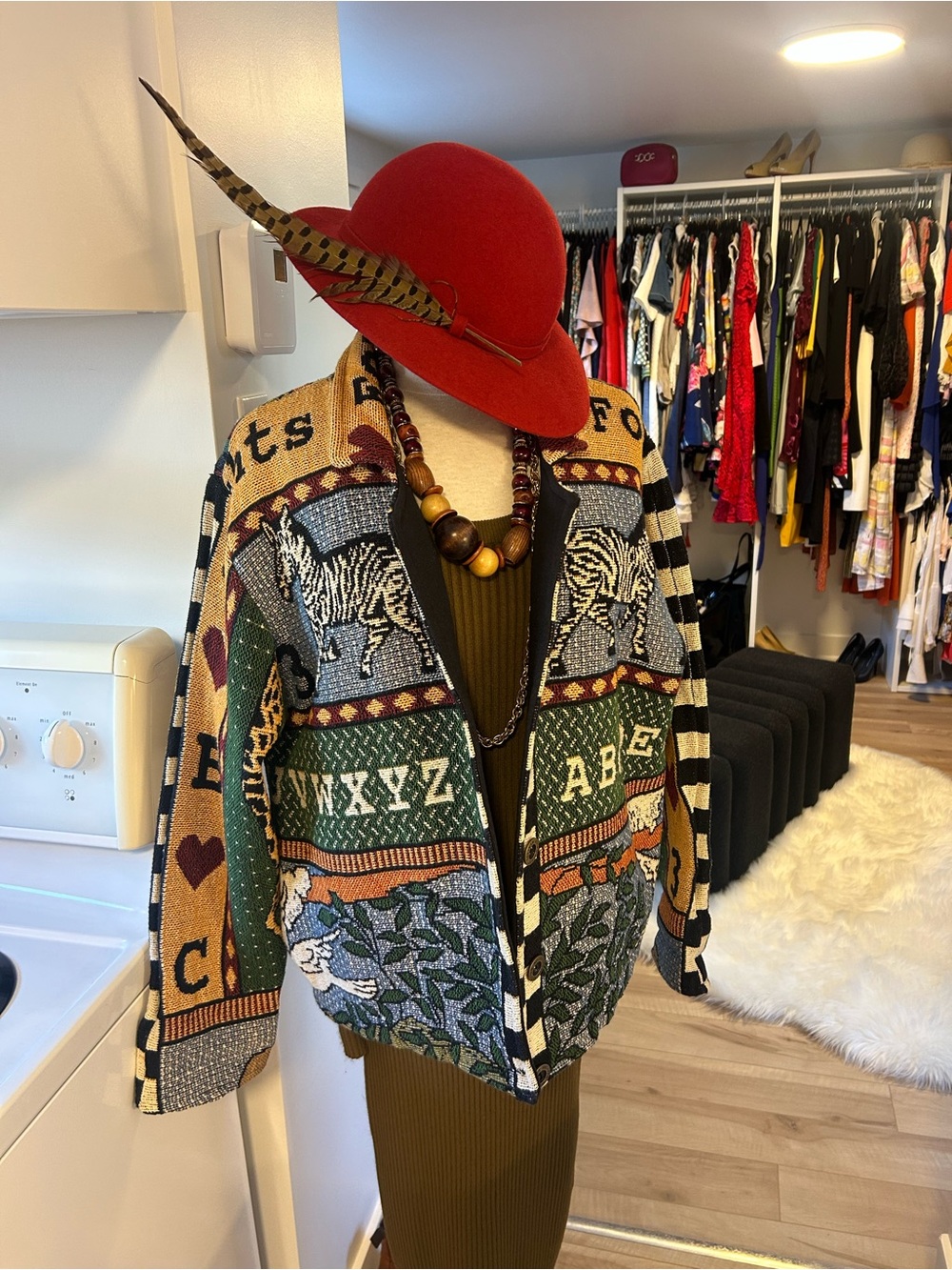 Gorgeous Vintage Boho Knit Patchwork Blazer Jacket - Multicolor❤️O/S - Picture 15 of 15